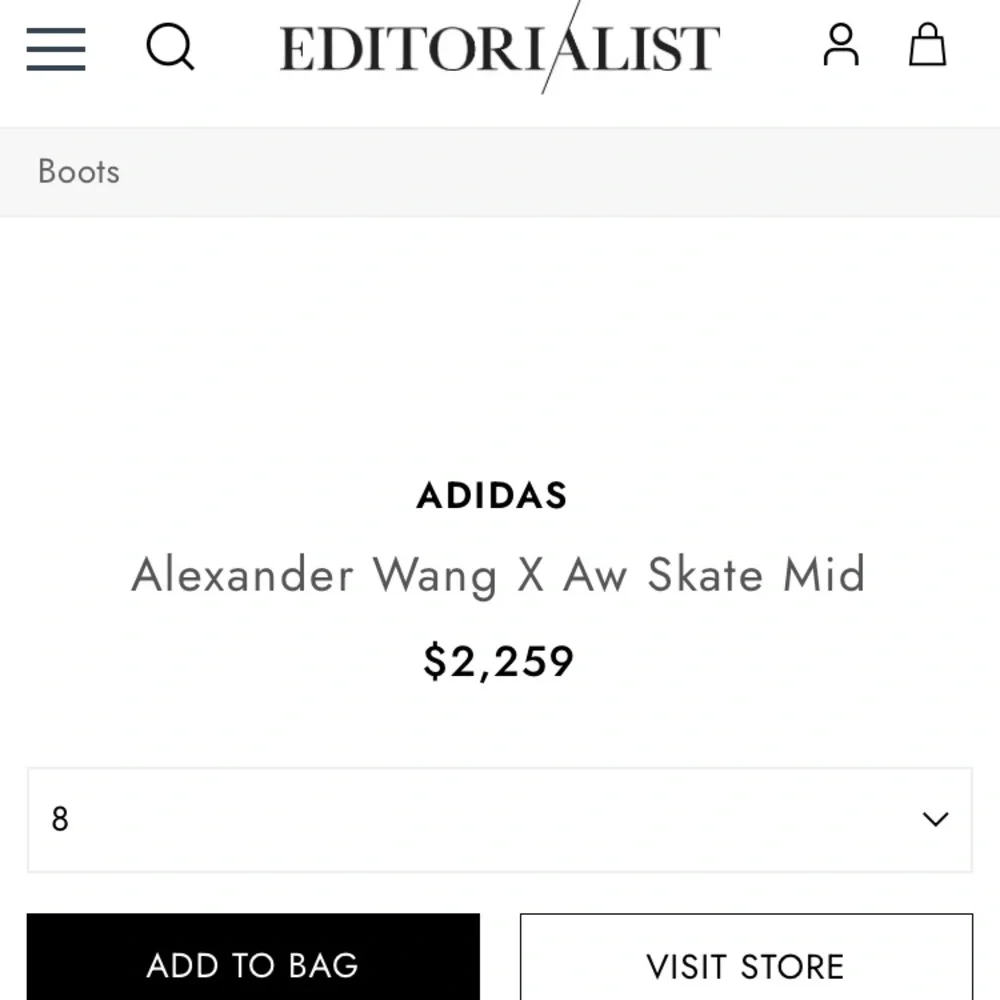 Adidas x Alexander Wang Skate Mid. Size 11.5